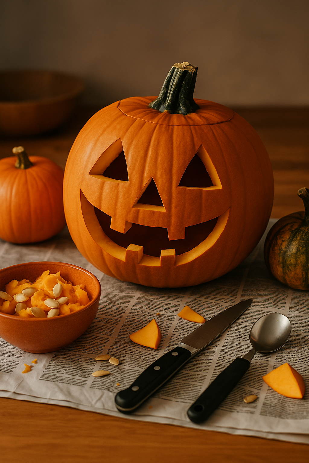 Kürbis schnitzen mit Kindern